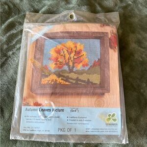 New Vintage 70’s Autumn Leaves Cross Stitch Kit 5X4